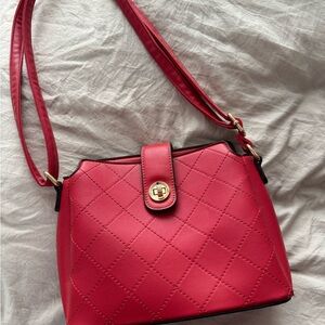 Elegant Red Quilted Handbag